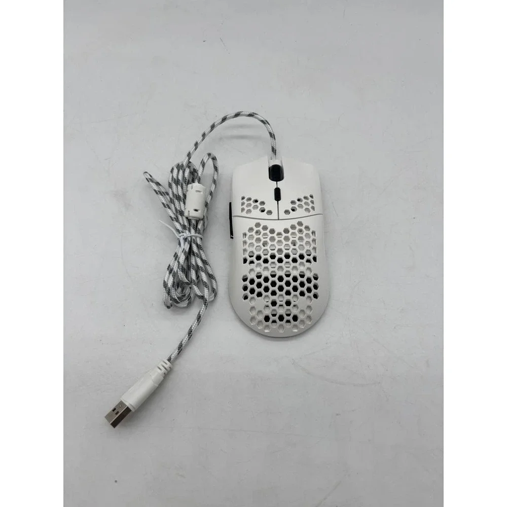HXSJ J900 RGB Lighting Programmable Gaming Mouse White Honeycomb Lightweight